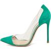 Gianvito Rossi - Pumps in pelle scamosciata 100mm - Donna - pelle scamosciata/pelle scamosciata/PVC/PVC/pelle/pelle - 39.5 - Verde