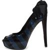 Louis Vuitton Pre-Owned - Pumps con paillettes 145mm - Donna - raso/paillettes/pelle/pelle - 39 - Blu
