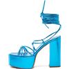 Paris Texas - Sandali con plateau 120mm - Donna - pelle/pelle/pelle - 39 - Blu