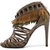Christian Dior Pre-Owned - Sandali con frange 120mm - Donna - pelle/pelle/pelle scamosciata/pelle - 40 - Toni neutri