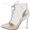 Gianvito Rossi - Stivali stringati 110mm Pre-owned - Donna - pelle/PVC/pelle/pelle - 40.5 - Argento