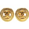 CHANEL Pre-Owned - Orecchini tondi a clip CC placcati in oro 1950-1970 - Donna - placcatura in oro - Taglia unica