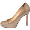 Christian Louboutin Pre-Owned - Pumps in pelle verniciata 105 mm - Donna - pelle lucida/pelle/pelle - 35 - Toni neutri