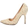 Manolo Blahnik - Pumps a fiori 110mm - Donna - pelle di vitello/pelle di vitello/tessuto - 37 - Toni neutri