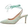 Gianvito Rossi - Pumps Irene a punta 80mm Pre-owned - Donna - tessuto/pelle/pelle - 39 - Verde