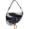 Christian Dior Pre-Owned - Borsa a spalla Saddle in tela con ricami e fantasia tie dye 2020 - Donna - tela - Taglia unica - Nero