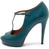 Gucci Pre-Owned - Sandali Betty con cinturino a T e tacco 120mm - Donna - pelle/pelle/pelle - 38 - Blu