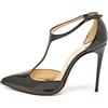 Christian Louboutin Pre-Owned - Pumps in pelle con dettaglio cut-out 100mm - Donna - pelle di vitello/pelle verniciata/pelle di vitello - 35.5 - Nero