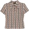 Fendi Pre-Owned - Top smanicato con motivo Zucca 1990-2000 - Donna - cotone/nylon - 40 - Marrone