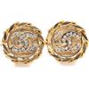 CHANEL Pre-Owned - Orecchini a clip CC placcati in oro con cristalli 1980-1990 - Donna - placcatura in oro - Taglia unica