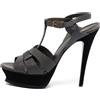 Saint Laurent Pre-Owned - Sandali Tribute 105mm - Donna - pelle di vitello/pelle di vitello/pelle di vitello - 39.5 - Nero