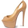 Christian Louboutin Pre-Owned - Pumps Lady Peep 150mm - Donna - pelle/pelle lucida/pelle - 38.5 - Toni neutri