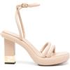 Fendi Pre-Owned - Sandali con logo 90mm - Donna - pelle di vitello/pelle di vitello/pelle di vitello - 39 - Toni neutri
