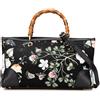 Gucci Pre-Owned - Borsa a tracolla Flora Knight media in tela con dettagli in bambù 2000-2015 - Donna - tela - Taglia unica - Nero