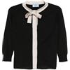 Prada Pre-Owned - Cardigan con collo lavallière - Donna - cotone/poliestere - 40 - Nero