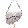 Christian Dior Pre-Owned - Borsa a spalla Saddle in tela con ricamo e motivo Oblique 2010 - Donna - tela - Taglia unica - Grigio