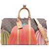 Louis Vuitton Pre-Owned - x Yayoi Kusama Borsone Keepall Bandoulière 50 con monogramma - Donna - pelle/tela - Taglia unica - Marrone
