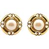 CHANEL Pre-Owned - Orecchini CC a clip placcati in oro con perle sintetiche e logo 1994 - Donna - placcatura in oro/Other - Taglia unica - Bianco