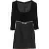 Miu Miu Pre-Owned - Abito in velluto con fiocco - Donna - lana vergine/viscosa/elastam/viscosa/seta - XS - Nero