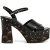 Prada Pre-Owned - Sandali con stampa barocca - Donna - pelle/pelle/gomma - 40 - Nero