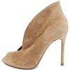 Gianvito Rossi - Stivali con punta aperta e taglio a V Pre-owned 100mm - Donna - pelle/pelle scamosciata/pelle - 36 - Toni neutri