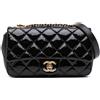 CHANEL Pre-Owned - Borsa a tracolla Paris-Salzburg CC piccola in pelle lucida di capra con occhielli e battente 2015-2016 - Donna - pelle lucida - ...