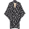 A.N.G.E.L.O. Vintage Cult - Abito in seta a fiori anni 1970 - Donna - seta - Taglia unica - Nero