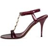 Gucci Pre-Owned - Sandali con dettaglio a catena 100mm - Donna - pelle/pelle/pelle - 40 - Rosso