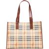 Burberry Pre-Owned - Borsa tote in tela cerata con motivo Haymarket Check 2000-2017 - Donna - tessuto/pelle di vitello - Taglia unica - Marrone