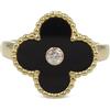 Van Cleef & Arpels - Anello Alhambra in oro giallo 18 carati con diamanti e onice - Donna - oro giallo 18kt - 52 - Nero