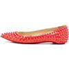 Christian Louboutin Pre-Owned - Ballerine con borchie - Donna - pelle lucida/pelle/pelle - 35.5 - Rosso