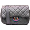 CHANEL Pre-Owned - Borsa a tracolla Double Carry piccola in pelle di capra iridescente con catena 2015-2016 - Donna - pelle - Taglia unica - Viola