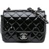 CHANEL Pre-Owned - Borsa a tracolla Square Classic Single Flap mini con finitura lucida 2016-2017 - Donna - pelle lucida - Taglia unica - Nero