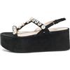 Miu Miu Pre-Owned - Sandali con strass 50mm - Donna - pelle scamosciata di vitello/pelle di vitello/gomma - 39 - Nero