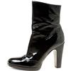 Miu Miu Pre-Owned - Stivali in pelle verniciata con tacco largo - Donna - gomma/pelle/pelle lucida/pelle - 36.5 - Nero