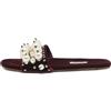 Miu Miu Pre-Owned - Sandali slides con decorazione - Donna - pelle di vitello/perla artificiale/velluto/velluto - 38 - Rosso