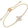 LB Exclusive - Bracciale Butterfly con diamanti in oro giallo 14 carati - Donna - diamanti/oro giallo 14kt - Taglia unica