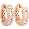 LB Exclusive - Orecchini a cerchio in oro rosa 14 carati con diamanti - Donna - oro rosa 14kt/diamanti - Taglia unica