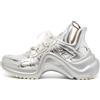 Louis Vuitton Pre-Owned - Sneakers con design a inserti - Donna - pelle di vitello/tessuto/gomma - 40 - Argento