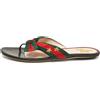 Gucci Pre-Owned - Sandali con decorazione Web - Donna - pelle/pelle/tela/pelle - 38 - Nero