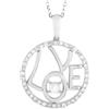LB Exclusive - Collana con pendente in oro bianco 14 carati con diamanti - Donna - diamanti/oro bianco 14kt - Taglia unica - Argento