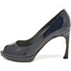 Christian Dior Pre-Owned - Pumps in pelle verniciata a punta aperta - Donna - pelle/gomma/pelle/pelle lucida - 36 - Blu