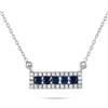 LB Exclusive - Collana in oro bianco 14 carati con zaffiri - Donna - Zaffiro blu/oro bianco 14kt - Taglia unica - Argento
