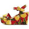 Dolce & Gabbana Pre-Owned - Sandali Lemon Plateau 95mm - Donna - pelle/pelle/tessuto - 35 - Rosso