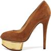 Charlotte Olympia - Pumps in pelle scamosciata con plateau 145mm Pre-owned - Donna - pelle/pelle scamosciata/pelle - 37.5 - Marrone