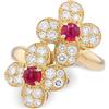 Van Cleef & Arpels - Anello in oro giallo 18kt con rubino e diamante - Donna - oro giallo 18kt/rubino/diamanti - 49