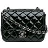 CHANEL Pre-Owned - Borsa a tracolla Square Classic mini con battente e finitura lucida 2014 - Donna - pelle lucida - Taglia unica - Nero