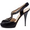 Fendi Pre-Owned - Sandali con cristalli 120mm - Donna - pelle/pelle/raso/pelle - 39 - Nero