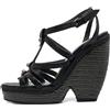 Balenciaga Pre-Owned - Sandali con zeppa - Donna - pelle/gomma/pelle/pelle - 39 - Nero