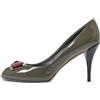 Louis Vuitton Pre-Owned - Pumps a punta aperta - Donna - pelle di vitello/pelle verniciata/pelle di vitello - 37.5 - Grigio